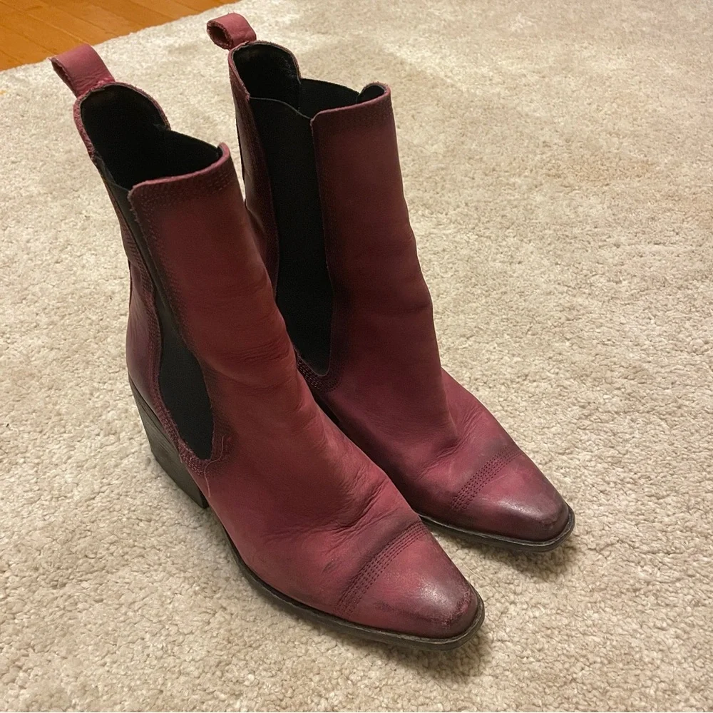 Free people Chelsea Red Ankle Boots size 38 - Picture 5 of 7